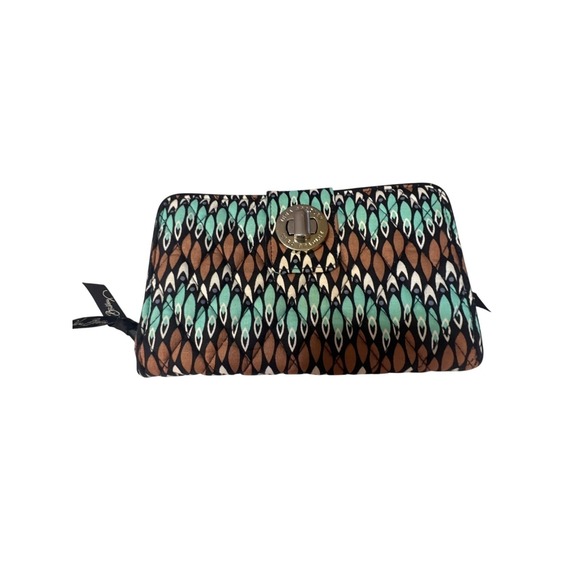 Vera Bradley Handbags - Vera Bradley New Turnlock Wallet Sierra Stream Quilted Cotton Womens Zipper & Tu